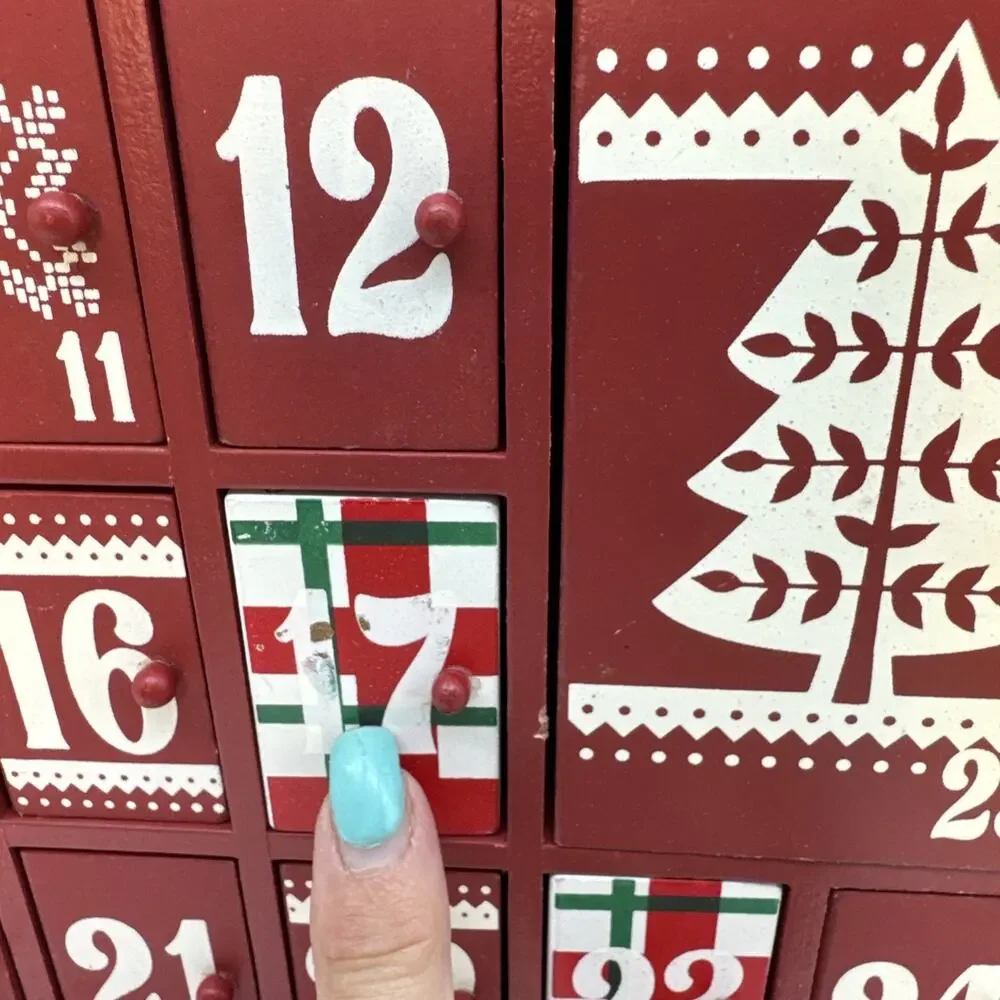 Wooden Advent Calendar House 25 Day Christmas Countdown 14.5